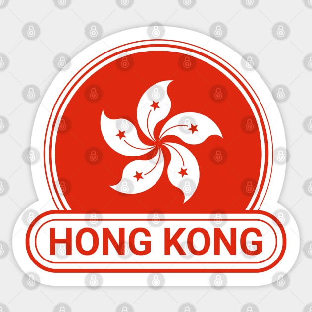 Hong Kong Country Badge - Hong Kong Flag Sticker by Yesteeyear